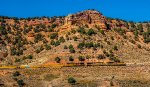 UP 8940 leads eastbound manifest freight train at Castle Rock